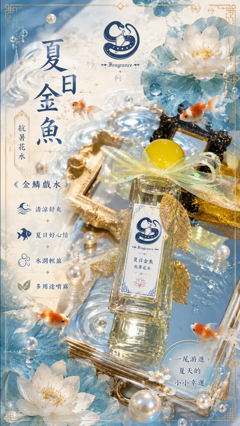 ✦ 夏日金魚 - 抗暑花水 ✦ 《金鱗戲水》